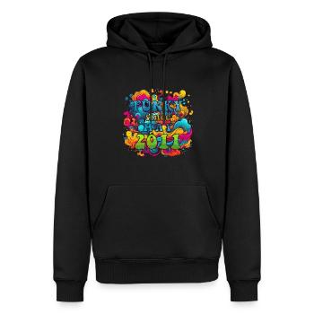 Funky Birthday: Mai 2011 - Psychadelic - Sweat à capuche Premium bio Homme - noir - Devant - Nico (187cm)