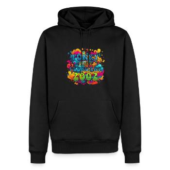 Funky Birthday: February 2002 - Psychadelic - Men’s Premium Organic Hoodie - black - Front - Nico (187cm)