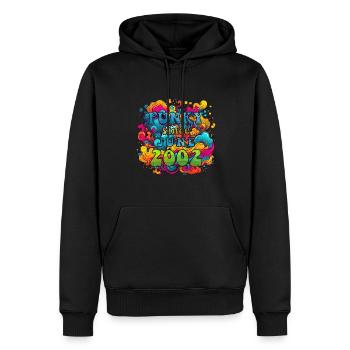 Funky Birthday: June 2002 - Psychadelic - Men’s Premium Organic Hoodie - black - Front - Nico (187cm)