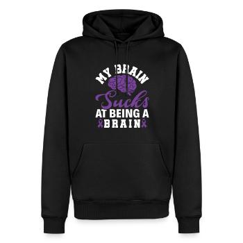 My Brain Sucks at Being a Brain - Alzheimer Demenz - Männer Premium Bio Hoodie - Schwarz - Vorne - Nico (187cm)