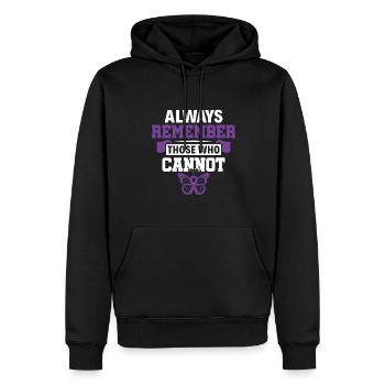 Always Remember Those Who Cannot - Alzheimer's - Men’s Premium Organic Hoodie - black - Front - Nico (187cm)