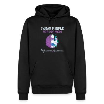 I Wear Purple for my Mom - Alzheimer's Awareness - Männer Premium Bio Hoodie - Schwarz - Vorne - Nico (187cm)
