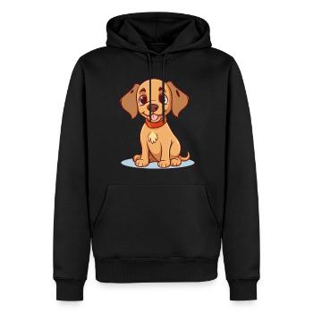 Niedliches Hundedesign für Hundebesitzer - Männer Premium Bio Hoodie - Schwarz - Vorne - Nico (187cm)