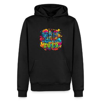Funky Birthday: Octobre 2019 - Psychadelic - Sweat à capuche Premium bio Homme - noir - Devant - Nico (187cm)
