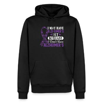 Jeg har måske Alzheimers, men i det mindste har jeg ikke - Herre Premium økologisk hoodie - sort - Foran - Nico (187cm)