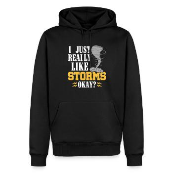 Ich Mag Stürme Wirklich - Sturm Jagen Tornados - Männer Premium Bio Hoodie - Schwarz - Vorne - Nico (187cm)