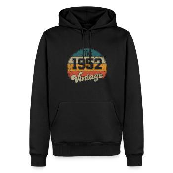 Vintage Geburtstag - Juni 1952 - Geschenkidee - Männer Premium Bio Hoodie - Schwarz - Vorne - Nico (187cm)