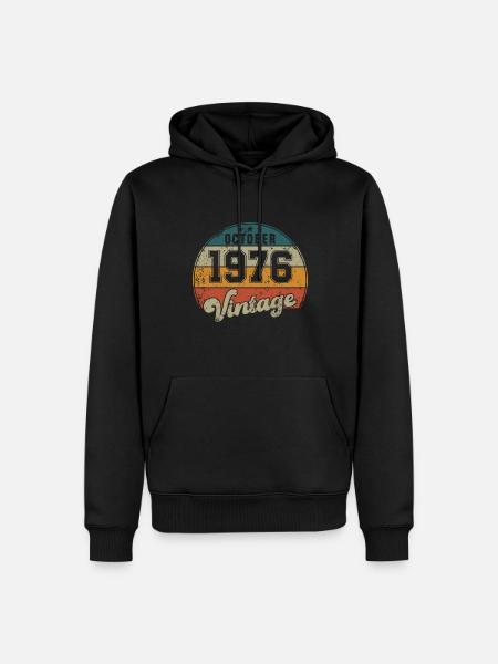 Vintage Geburtstag - Oktober 1976 - Geschenkidee - Männer Premium Bio Hoodie - Schwarz