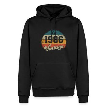 Vintage Geburtstag - Mai 1986 - Geschenkidee - Männer Premium Bio Hoodie - Schwarz - Vorne - Nico (187cm)