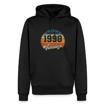 Vintage Geburtstag - November 1998 - Geschenkidee - Männer Premium Bio Hoodie - Schwarz - Vorne - Nico (187cm)