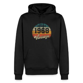 Vintage Geburtstag - Oktober 1968 - Geschenkidee - Männer Premium Bio Hoodie - Schwarz - Vorne - Nico (187cm)