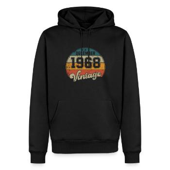 Vintage Geburtstag - Dezember 1968 - Geschenkidee - Männer Premium Bio Hoodie - Schwarz - Vorne - Nico (187cm)