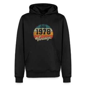 Vintage Geburtstag - April 1978 - Geschenkidee - Männer Premium Bio Hoodie - Schwarz - Vorne - Nico (187cm)