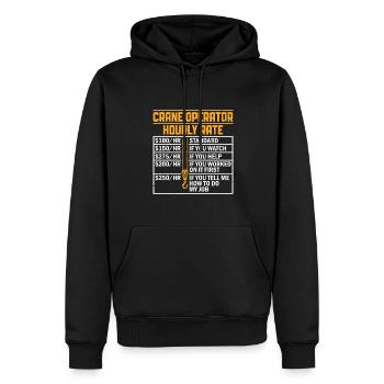 Salaire horaire d’un grutier - Funny Crane Driver - Sweat à capuche Premium bio Homme - noir - Devant - Nico (187cm)