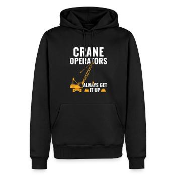 Les grutiers se lèvent toujours - Drôle - Sweat à capuche Premium bio Homme - noir - Devant - Nico (187cm)