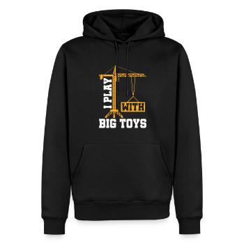 I Play with Big Toys - Lustiges Kranfahrer - Männer Premium Bio Hoodie - Schwarz - Vorne - Nico (187cm)