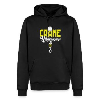 Crane Whisperer - Drôle de conducteur de grue - Sweat à capuche Premium bio Homme - noir - Devant - Nico (187cm)