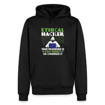 Votre mot de passe est trop court - Ethical Hacker - Sweat à capuche Premium bio Homme - noir - Devant - Nico (187cm)