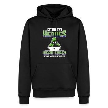 Tous les héros ne portent pas de capes - Ethical Hacker - Sweat à capuche Premium bio Homme - noir - Devant - Nico (187cm)