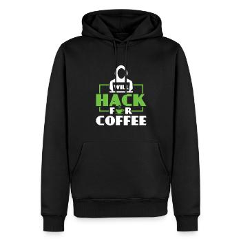 Will Hack pour le café - Ethical Hacker - Sweat à capuche Premium bio Homme - noir - Devant - Nico (187cm)