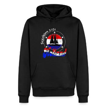 Segeltörn Holland 2024 - Männer Premium Bio Hoodie - Schwarz - Vorne - Nico (187cm)