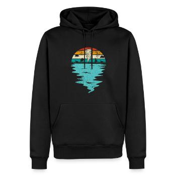 Retro Tornado Hunter Sturm Jagt Tornados Hurrikane - Männer Premium Bio Hoodie - Schwarz - Vorne - Nico (187cm)