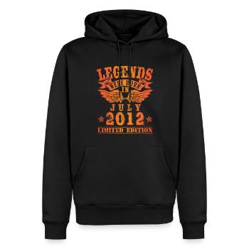 Les légendes sont nées le jour de l'anniversaire de juillet 2012 - Sweat à capuche Premium bio Homme - noir - Devant - Nico (187cm)