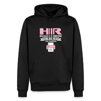 Traiter avec Karens - Ressources humaines RH - Sweat à capuche Premium bio Homme - noir - Devant - Nico (187cm)