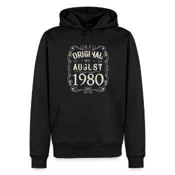 Vintage - Original since August 1980 Geburtstag - Männer Premium Bio Hoodie - Schwarz - Vorne - Nico (187cm)