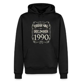 Vintage - Original depuis décembre 1990 Anniversaire - Sweat à capuche Premium bio Homme - noir - Devant - Nico (187cm)
