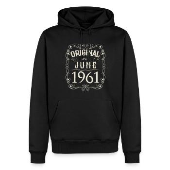 Vintage - Original since Juni 1961 Geburtstag - Männer Premium Bio Hoodie - Schwarz - Vorne - Nico (187cm)
