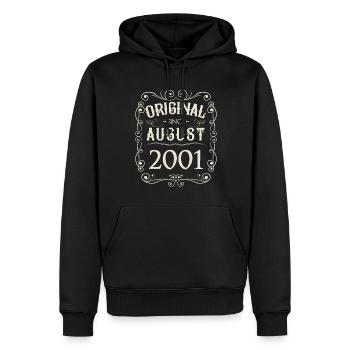 Vintage - Original depuis août 2001 Anniversaire - Sweat à capuche Premium bio Homme - noir - Devant - Nico (187cm)