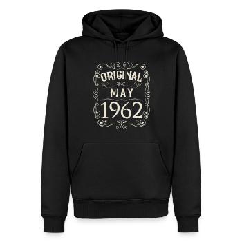 Vintage - Original since Mai 1962 Geburtstag - Männer Premium Bio Hoodie - Schwarz - Vorne - Nico (187cm)
