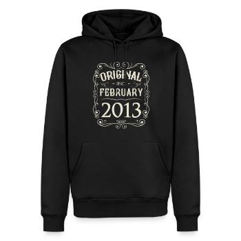 Vintage - Original since Februar 2013 Geburtstag - Männer Premium Bio Hoodie - Schwarz - Vorne - Nico (187cm)