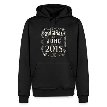 Vintage - Original since Juni 2015 Geburtstag - Männer Premium Bio Hoodie - Schwarz - Vorne - Nico (187cm)
