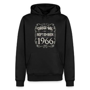 Vintage - Original since September 1966 Geburtstag - Männer Premium Bio Hoodie - Schwarz - Vorne - Nico (187cm)
