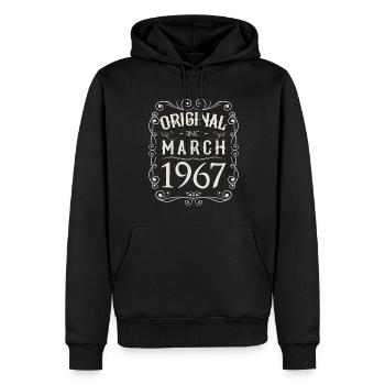 Vintage - Original since März 1967 Geburtstag - Männer Premium Bio Hoodie - Schwarz - Vorne - Nico (187cm)