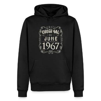 Vintage - Original since Juni 1967 Geburtstag - Männer Premium Bio Hoodie - Schwarz - Vorne - Nico (187cm)