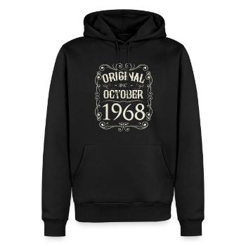 Vintage - Original since Oktober 1968 Geburtstag - Männer Premium Bio Hoodie - Schwarz - Vorne - Nico (187cm)