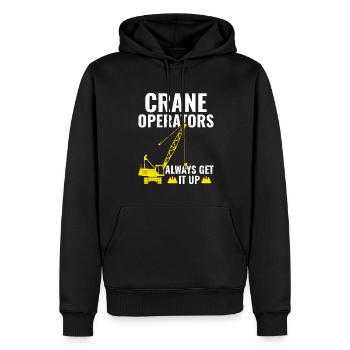 Les grutiers se lèvent toujours - Drôle - Sweat à capuche Premium bio Homme - noir - Devant - Nico (187cm)
