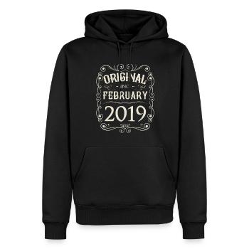 Vintage - Original since February 2019 Birthday - Men’s Premium Organic Hoodie - black - Front - Nico (187cm)