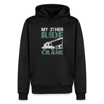 Mon autre manège est une grue - Lustiges Kranfahrer - Sweat à capuche Premium bio Homme - noir - Devant - Nico (187cm)