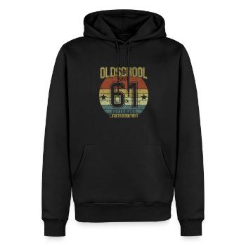 September 1961 - Geburtstag im September Oldschool - Männer Premium Bio Hoodie - Schwarz - Vorne - Nico (187cm)
