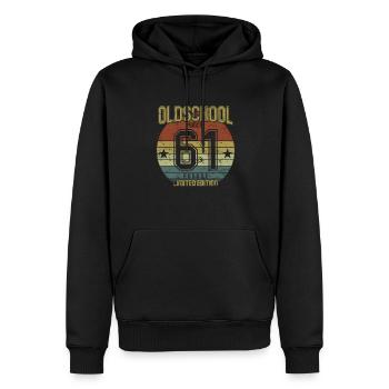 August 1961 - Geburtstag im August Oldschool - Männer Premium Bio Hoodie - Schwarz - Vorne - Nico (187cm)