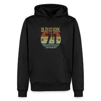 July 1971 - Geburtstag im Juli Oldschool - Männer Premium Bio Hoodie - Schwarz - Vorne - Nico (187cm)