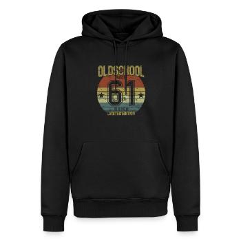March 1961 - Geburtstag im März Oldschool - Männer Premium Bio Hoodie - Schwarz - Vorne - Nico (187cm)