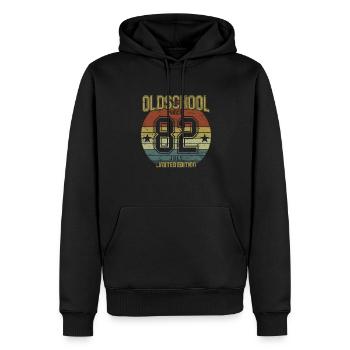 July 1982 - Geburtstag im Juli Oldschool - Männer Premium Bio Hoodie - Schwarz - Vorne - Nico (187cm)