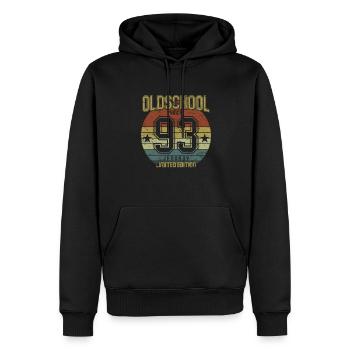 January 1993 - Geburtstag im Januar Oldschool - Männer Premium Bio Hoodie - Schwarz - Vorne - Nico (187cm)