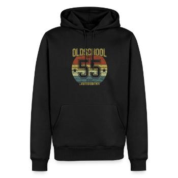 May 1955 - Geburtstag im Mai Oldschool - Männer Premium Bio Hoodie - Schwarz - Vorne - Nico (187cm)