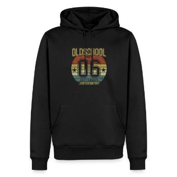 September 2006 - Geburtstag im September Oldschool - Männer Premium Bio Hoodie - Schwarz - Vorne - Nico (187cm)